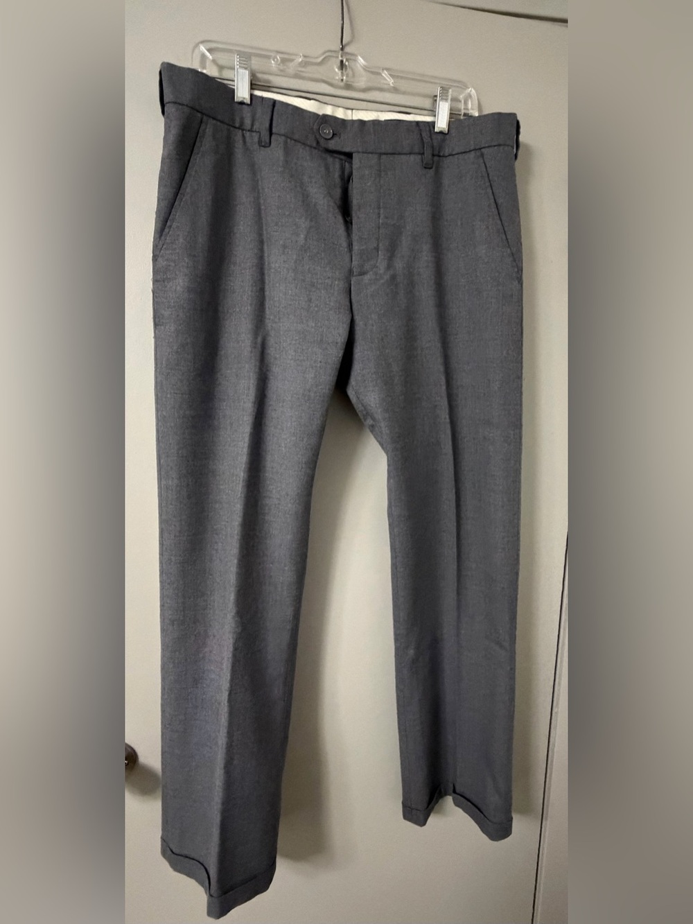French Connection Gray Dress Pants Men’s Size 32 Cuffed Hem